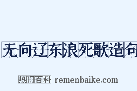 无向辽东浪死歌造句是什么意思的图片